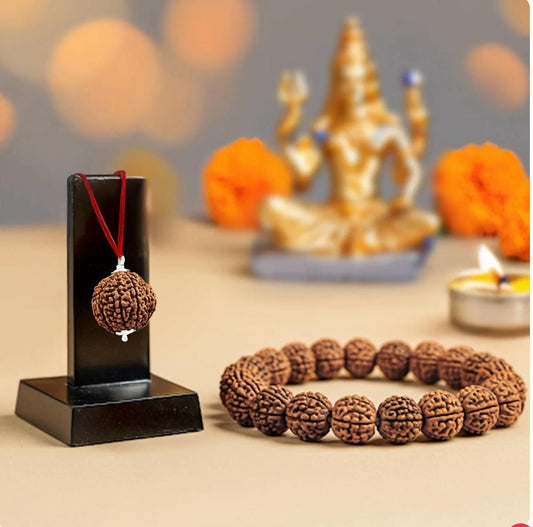 Mahadev Shakti Bandh - 5 Mukhi Rudraksha With Bracelet